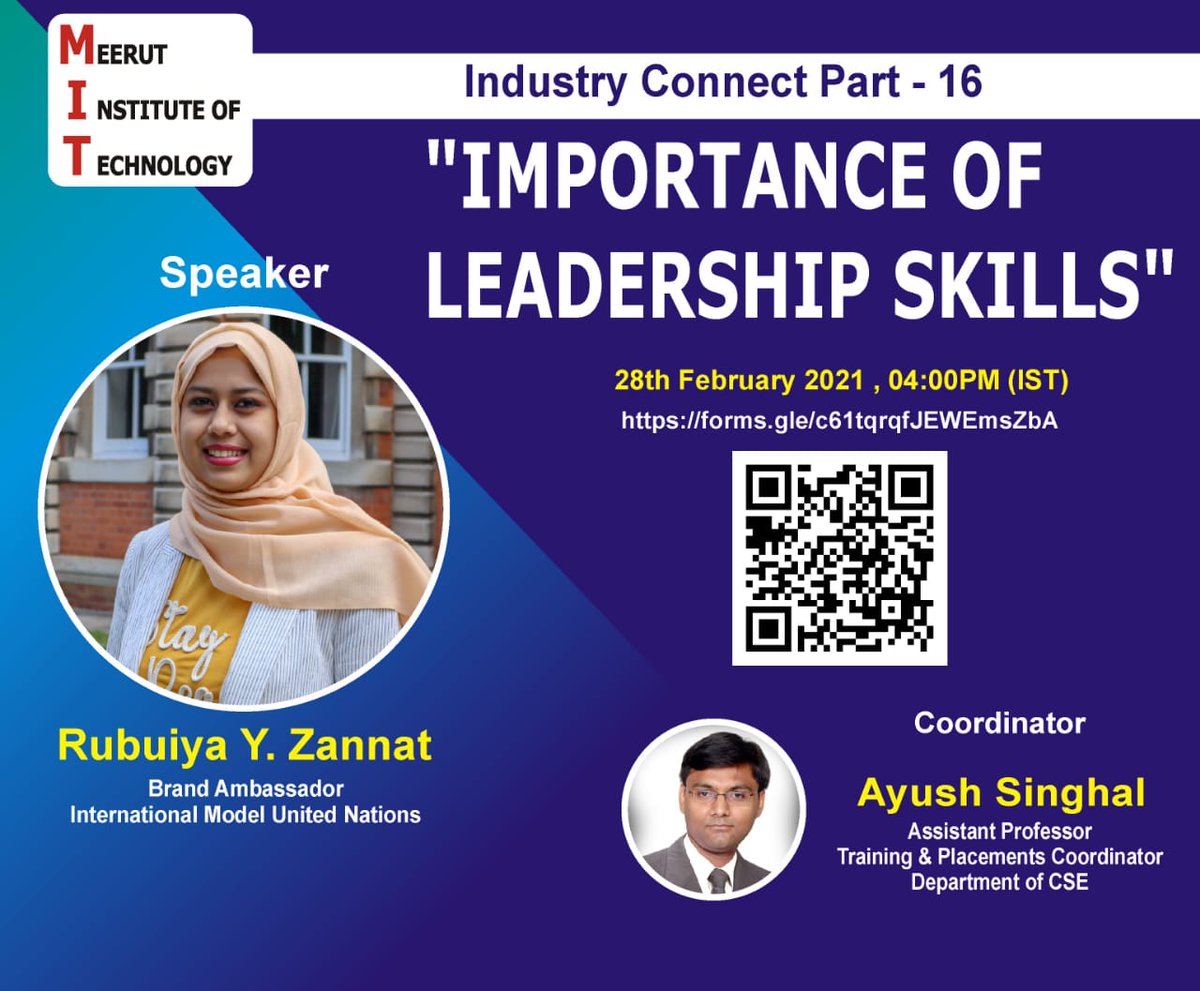Rubuiya_Z's tweet photo. Join me! https://t.co/yDVIZe3qb0
For Registrations, either scan the QR code given in poster or fill the form through the link :-
https://t.co/ChQbHyycEN
Note:- E-certificates will be given to the participants who attends the #Webinar. @imunofficial #Leadership #skills https://t.co/PqaOLGuR7R