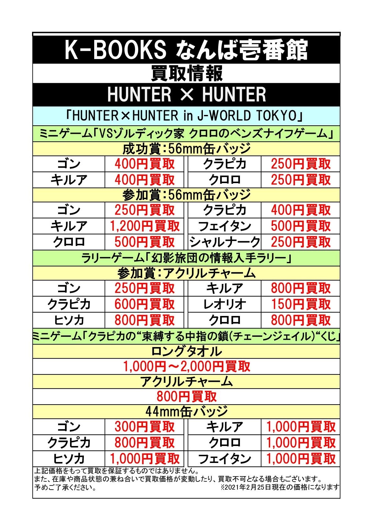 HUNTER×HUNTER J-WORLD TOKYO 限定品 缶バッジ クロロ