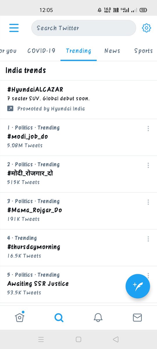 leapyearwalabhi's tweet photo. #modi_job_do

Just look at the timing. 

6 million + tweets at 11:50 and 5 million tweets at 12:05.

IT cells can't stop us from reaching 10 M tweets. https://t.co/AiX3LAlTTT