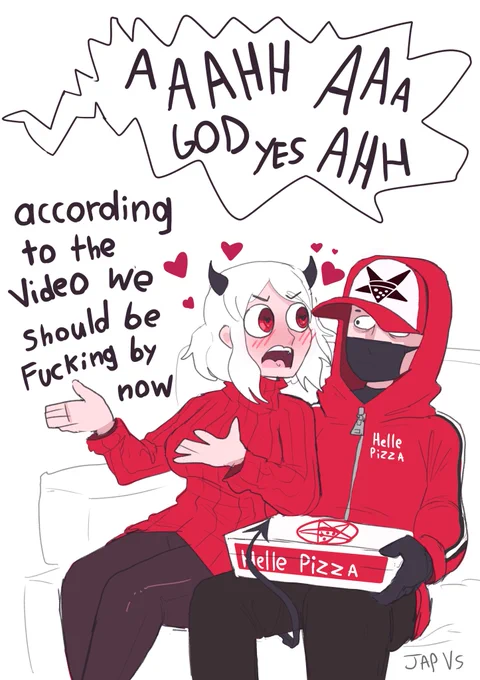 Modeus shows the pizza guy her research 