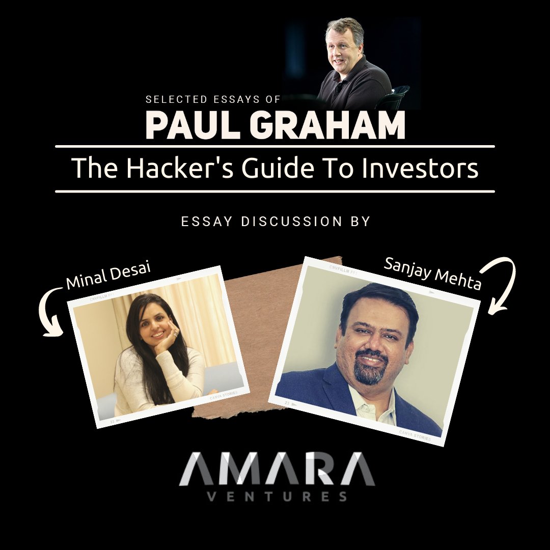 AmaraVentures's tweet photo. This week Amara Ventures recommends one more episode of the @paulg essay series where @mehtasanjay  of @100X_VC .vc shares his insights on approaching investors. 

Spotify- https://t.co/4GKd4s5lCd 

Google https://t.co/rG1NwTpQTD https://t.co/vU8woCXkI7