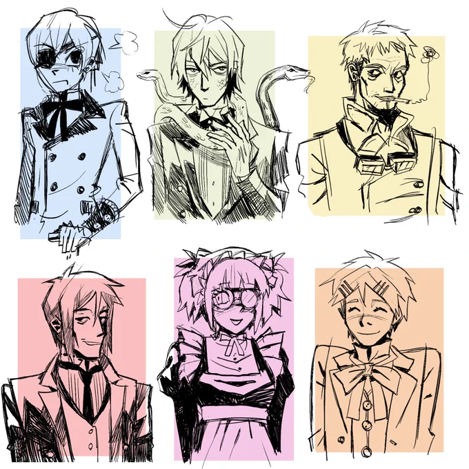 the servants + ciel for da 1am post #kuroshitsuji 