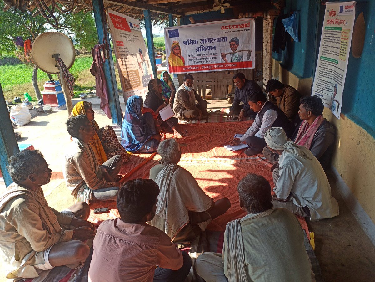 ajaysahare's tweet photo. "Shramik Jagrukta Abhiyaan" Campaign in EIDHR-BL MP 23, 24 &amp; 25 Feb. 2021 in villages of block Silwani. Creating Awareness in BL and PBL community about their Rights, Entitlements and Dignity. @ActionAidIndia @nren_dra @anilasure @ktsuresh2006  @EU_Commission @CollectorRaisen https://t.co/QHRxFZl4aK
