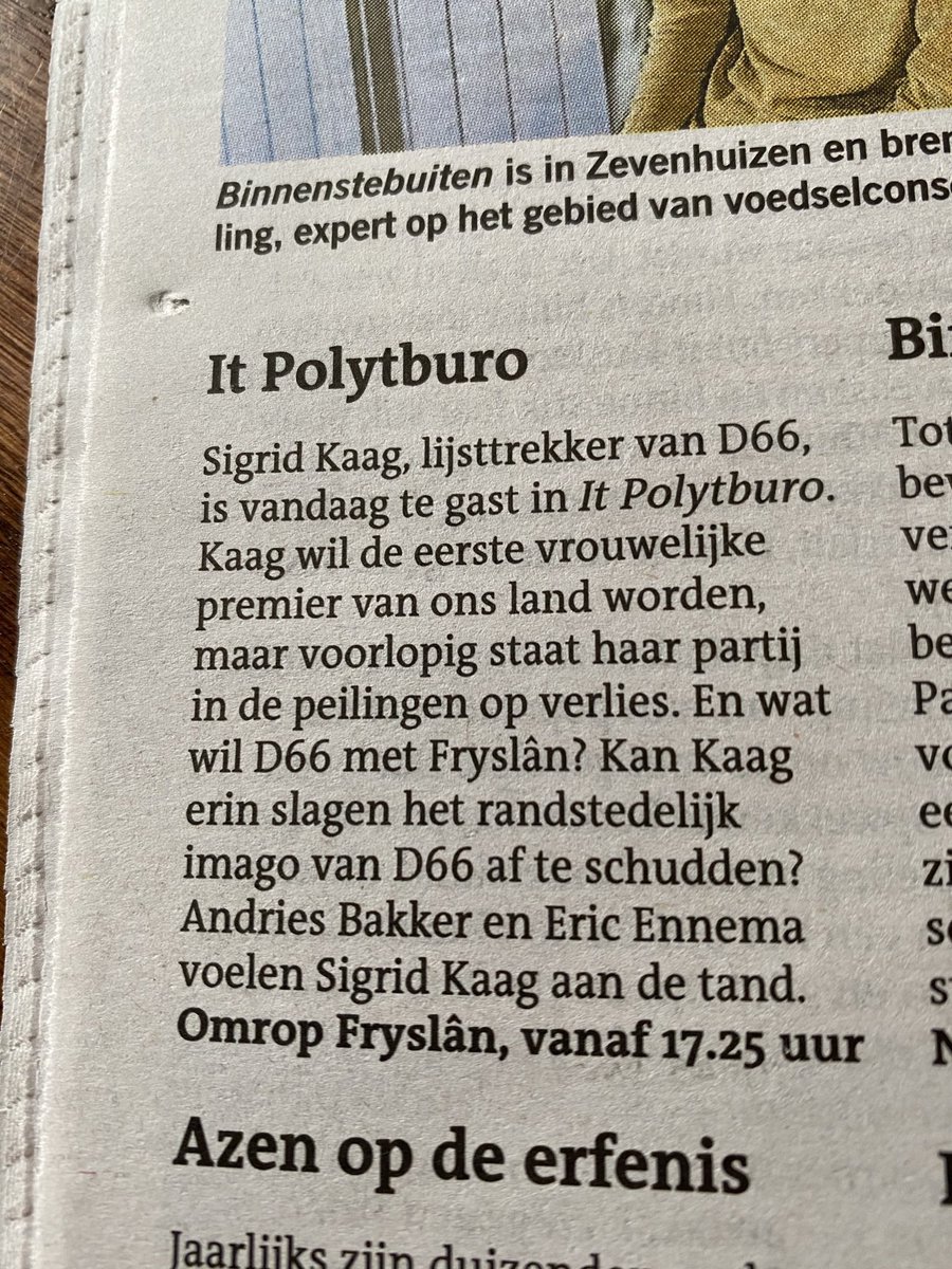 Sjen! Kijken! Alwer (ek) op tongersdei!