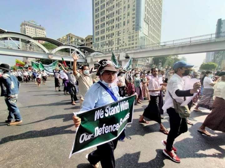 State-sponsored terrorism &amp; hired thugs of violent non-state actors engaged in terrorism. States can sponsor terrorist groups in several ways, including but not limited to funding, providing training, supplying weapons. 

#WhatsHappeningInMyanmar
#RejectMilitaryCoup 
#CoupDay25