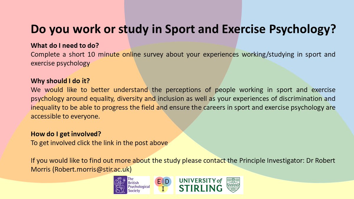 BPS_DSEP's tweet photo. If you work/study in sport and exercise psychology we want to hear your voice

DSEP is looking for all our members and any non-member followers to be heard

Share your experiences in a short 5 minute survey and help us improve the field for EVERYONE

https://t.co/8NWj6yuQWt https://t.co/5dNv9j4lrj
