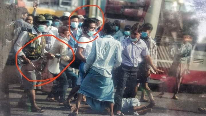 Myanmar Military hired thugs with 5,000MMKs per person per day to create VIOLENCES with weapons to deceive UN and the world that Burmese people are not peaceful protestors. Remember we are peaceful. We protest peacefully. If you see violence, it's not us.
#WhatshappeninginMyanmar