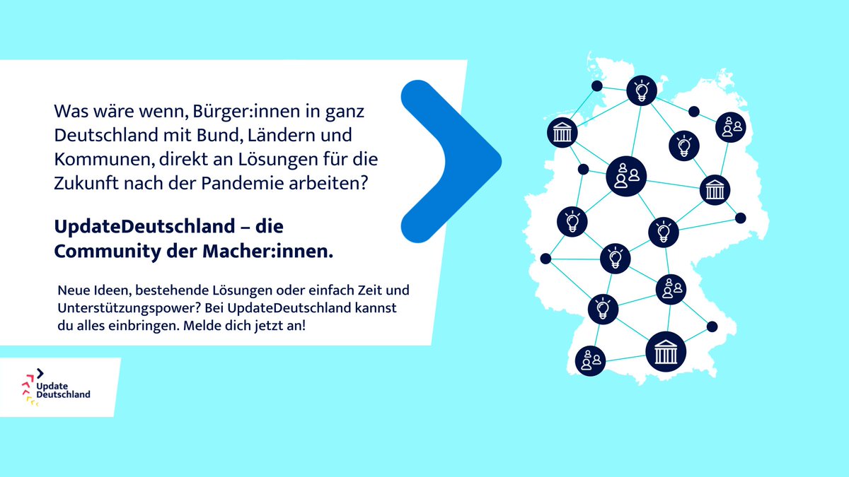🆙 Wo braucht es ein Update? Welche Herausforderungen willst Du angehen? Mach mit bei #UpdateDeutschland und verhilf Deiner Idee mit Partner:innen aus Bund, Ländern, Kommunen, Wirtschaft, Wissenschaft und Zivilgesellschaft zum Durchbruch. ⏩ updatedeutschland.org
<a href="/DE_Update/">Update_Deutschland</a>