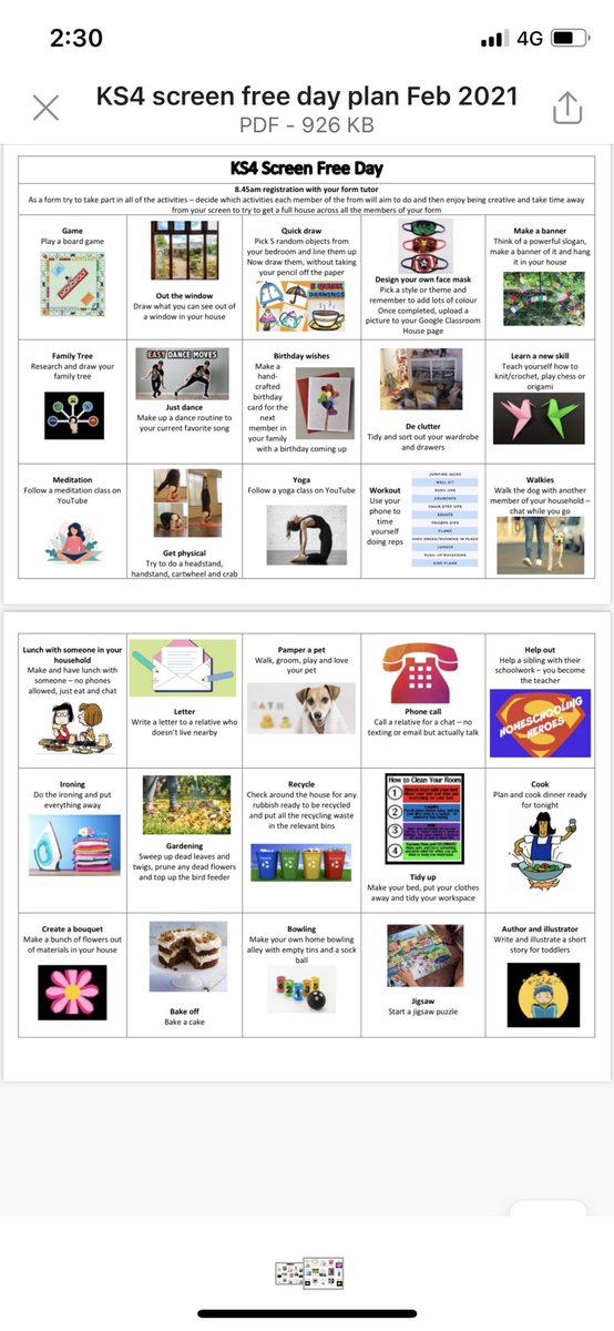 Enjoy your #screenfreeday year 10. We can’t wait to hear about how you have chosen to spend your time!