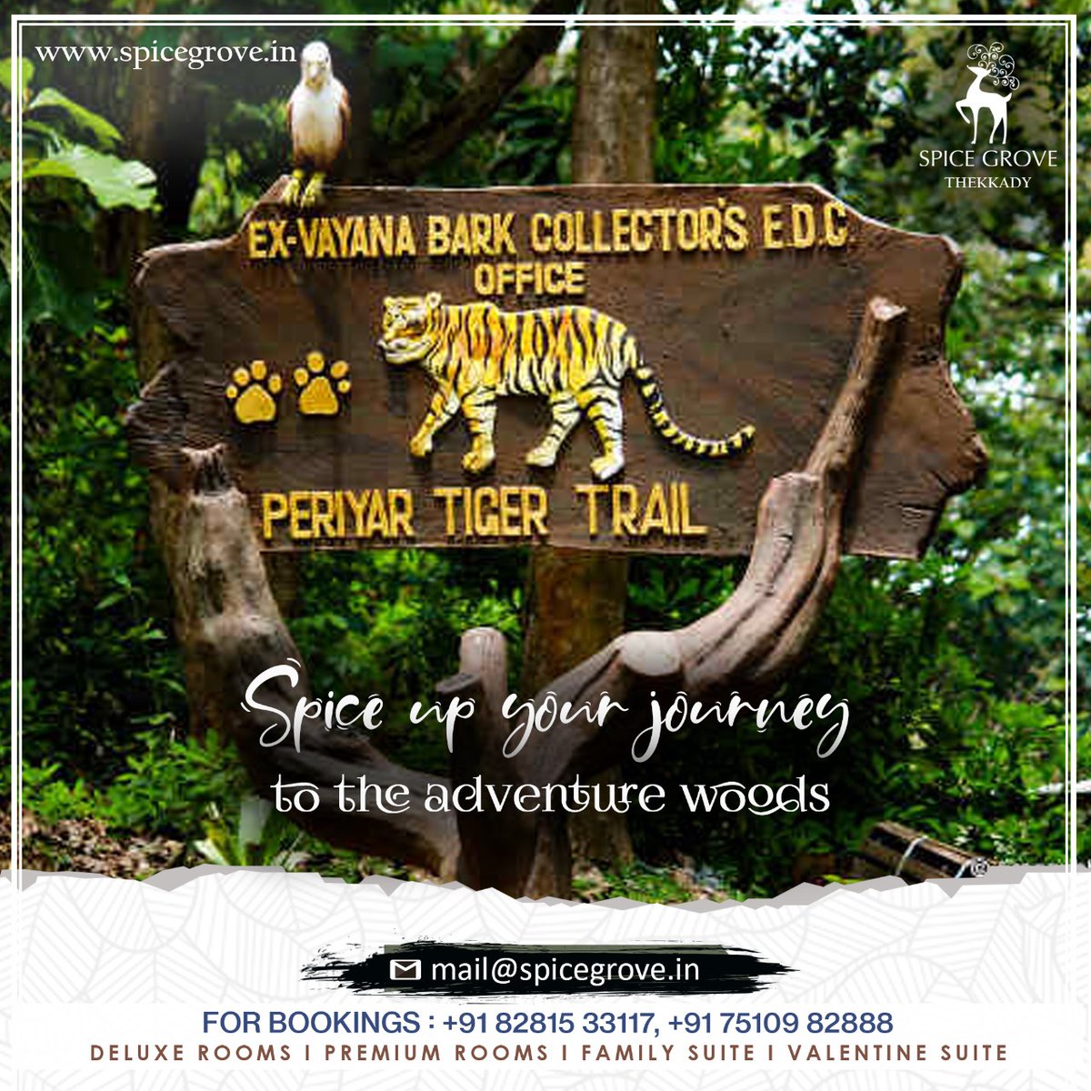 IamSpicegrove's tweet photo. Plan an expedition through the trails of Periyar's wildlife.
Book your stay with @IamSpicegrove Hotels &amp; Resorts for a fabulous experience
Call us @: +91 8281533117 / +91 7510982888
https://t.co/WvExXskSvU
#memoriesatspicegrove #myspicegrovemoment #experiencekerala #explorekerala https://t.co/ifMJRPj1de