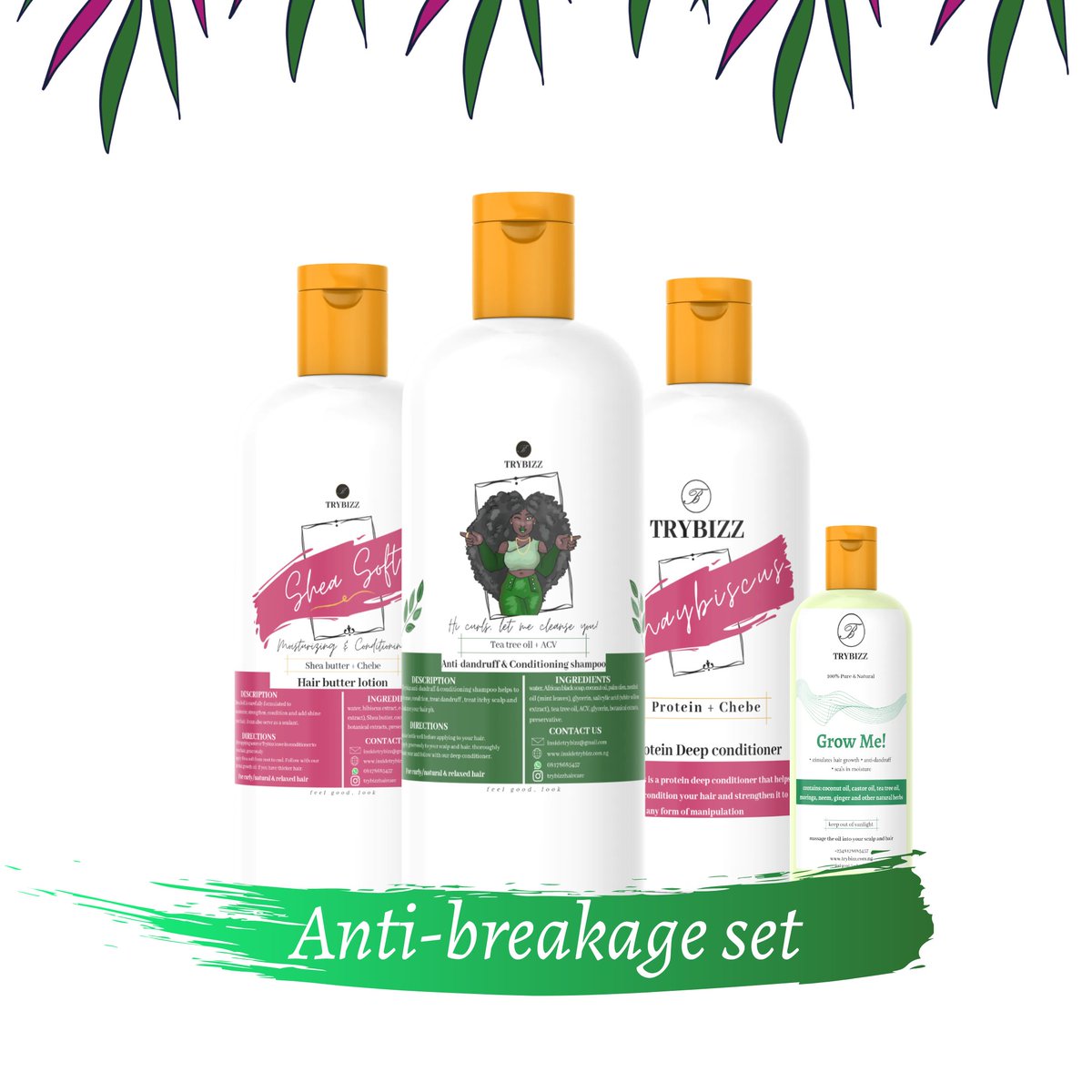 TrybizzN's tweet photo. With our anti-breakage set you are saying goodbye to hair breakage https://t.co/B6rzzE0gg2