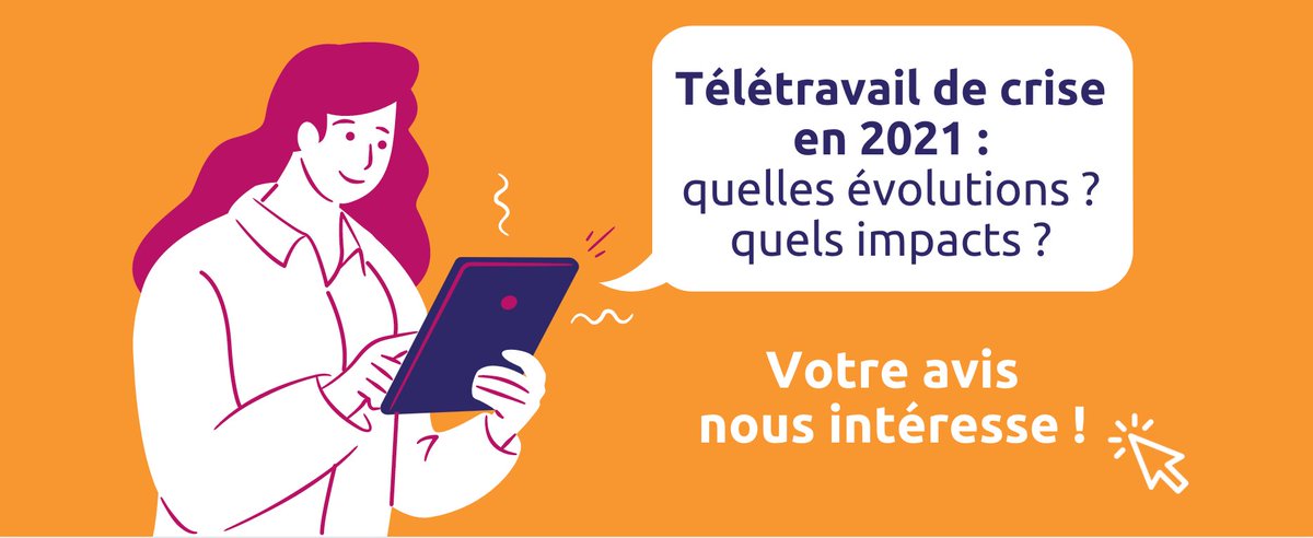 Consultation 🚨 | #Télétravail de crise en 2021 : quelles évolutions ? quels impacts ? Votre avis nous intéresse : ow.ly/vfmj50DJ1dA