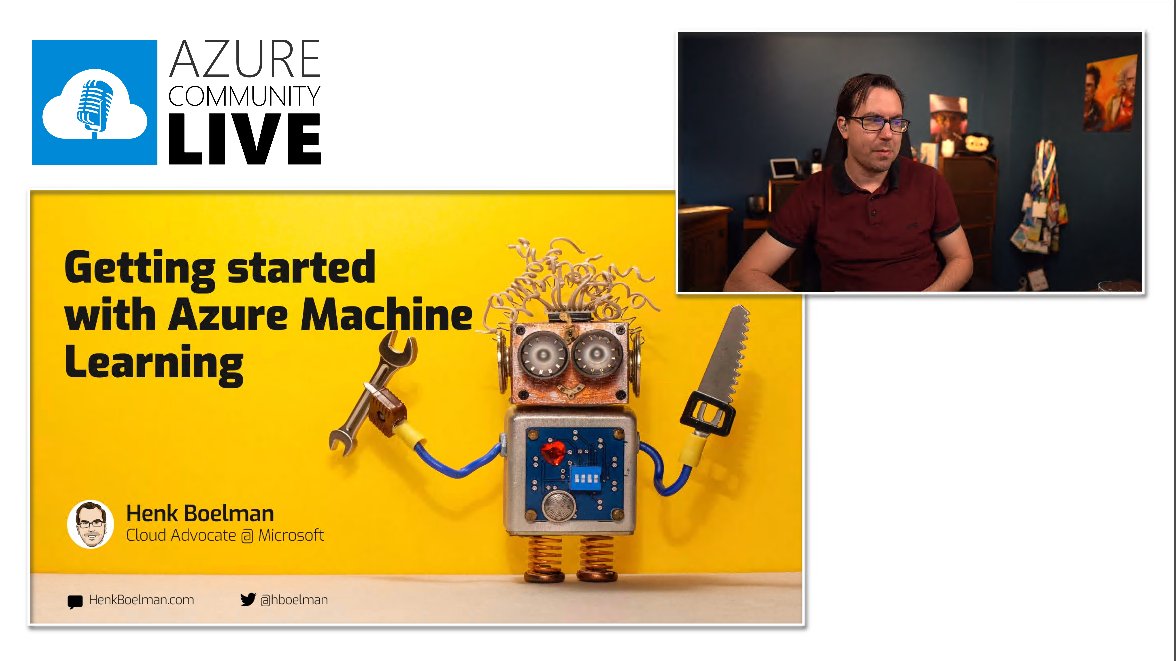 Azure Community Live (@azurecomlive) on Twitter photo In a couple of minutes <a href="/hboelman/">Henk Boelman</a> will join our show with hosts <a href="/larsklint/">Lars Klint | 🚜🥑📹</a> and <a href="/GeertvdC/">Geert van der Cruijsen</a> to talk about #Azure Machine Learning.
join us here LIVE 🔴▶: youtube.com/watch?v=K-duwa… In a couple of minutes <a href="/hboelman/">Henk Boelman</a> will join our show with hosts <a href="/larsklint/">Lars Klint | 🚜🥑📹</a> and <a href="/GeertvdC/">Geert van der Cruijsen</a> to talk about #Azure Machine Learning.
join us here LIVE 🔴▶: youtube.com/watch?v=K-duwa…