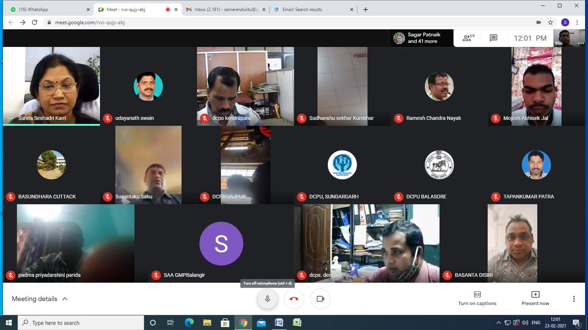 OSCPS1's tweet photo. @OSCPSODISHA A two days virtual refresher training for the Protection Officer(NIC) of DCPUs &amp; SAA Managers has organized by OSCPS on 23rd &amp; 24th February 2021. Total 6o Participants have participated in this training. https://t.co/7TSOP30F2N