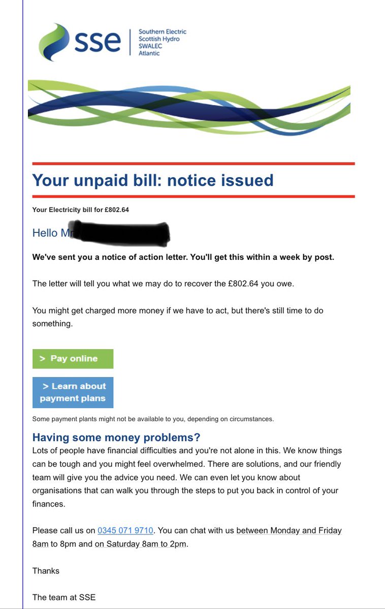 nickfinn's tweet photo. @YourSSE #really? Despite calling, sending a manual meter reading, tweeting, messaging for over a week now, @YourSSE @OVOEnergy still send this rather than reply or sort the issue https://t.co/QEqVvbjT8a