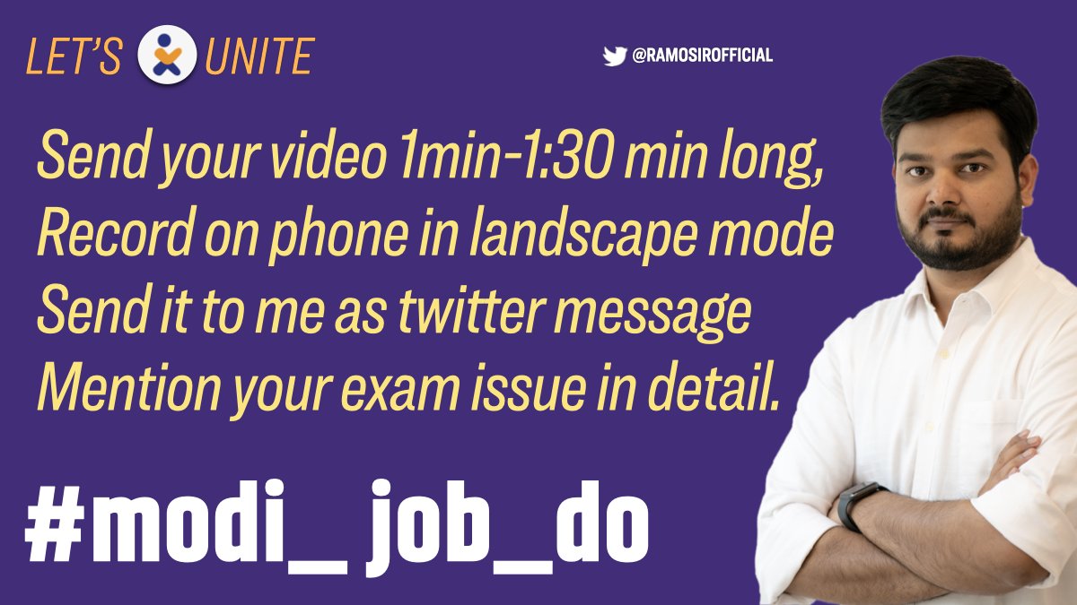 RaMoSirOfficial's tweet photo. Need Videos from Aspirants of TET, RRB NTPC. Please message on twitter. 
#modi_job_do #Modi_rojgar_do https://t.co/4knHT0sNq1