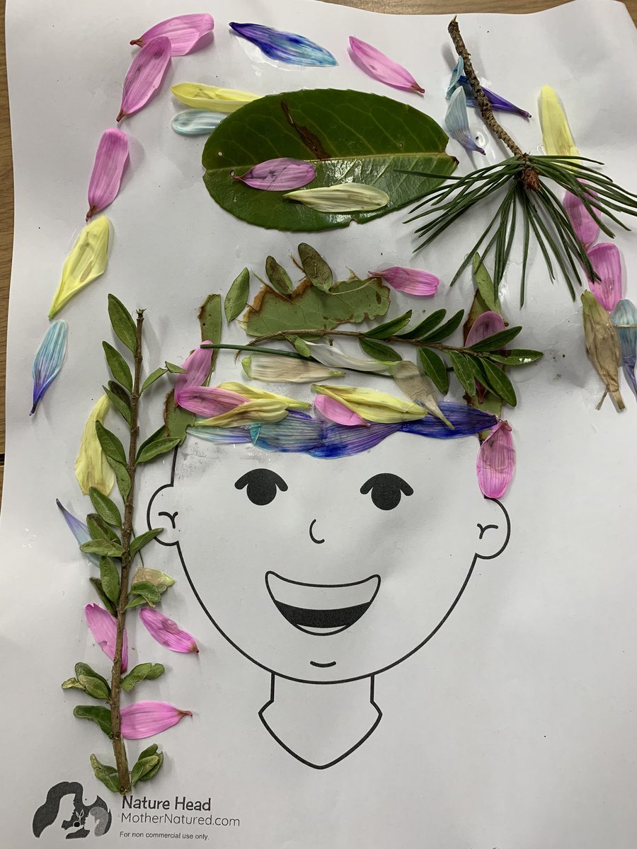 a_hutchinson22's tweet photo. P3/2 were learning about the signs of spring yesterday. They collected natural materials from our school ground and created these beautiful nature heads 💐🌿🌻 https://t.co/fFA85m4Mdl