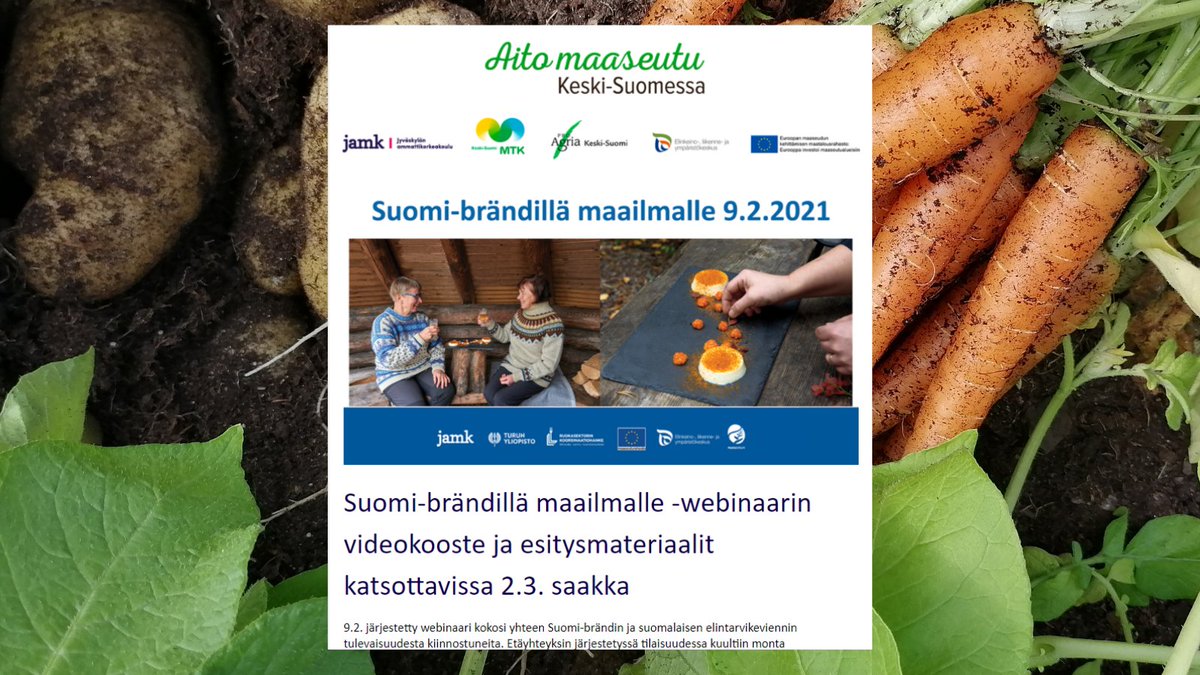 Helmikuun Aito maaseutu Keski-Suomessa -uutiskirje on nyt julkaistu! Lue uutiskirje: bit.ly/aitomaaseutu02….
Kurkkaa myös aiemmat uutiskirjeet ja uutiskirjeen tilauslomake: aitomaaseutu.fi/aito-maaseutu-…

#aitomaaseutu #keskisuomi #jamk

📷: aitomaaseutu.fi / Virpi Ruotsalainen