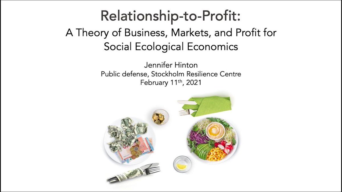 Stockholm Resilience Centre (@sthlmresilience) on Twitter photo How can we re-imagine the economy to fit a sustainable future? Two weeks ago <a href="/Hintojen/">Jennifer Hinton</a> defended her thought provoking thesis ‘Relationship-to-Profit: A Theory of Business, Markets, and Profit for Social Ecological Economics’.
Missed it? Catch up now: buff.ly/2PbCi7l How can we re-imagine the economy to fit a sustainable future? Two weeks ago <a href="/Hintojen/">Jennifer Hinton</a> defended her thought provoking thesis ‘Relationship-to-Profit: A Theory of Business, Markets, and Profit for Social Ecological Economics’.
Missed it? Catch up now: buff.ly/2PbCi7l
