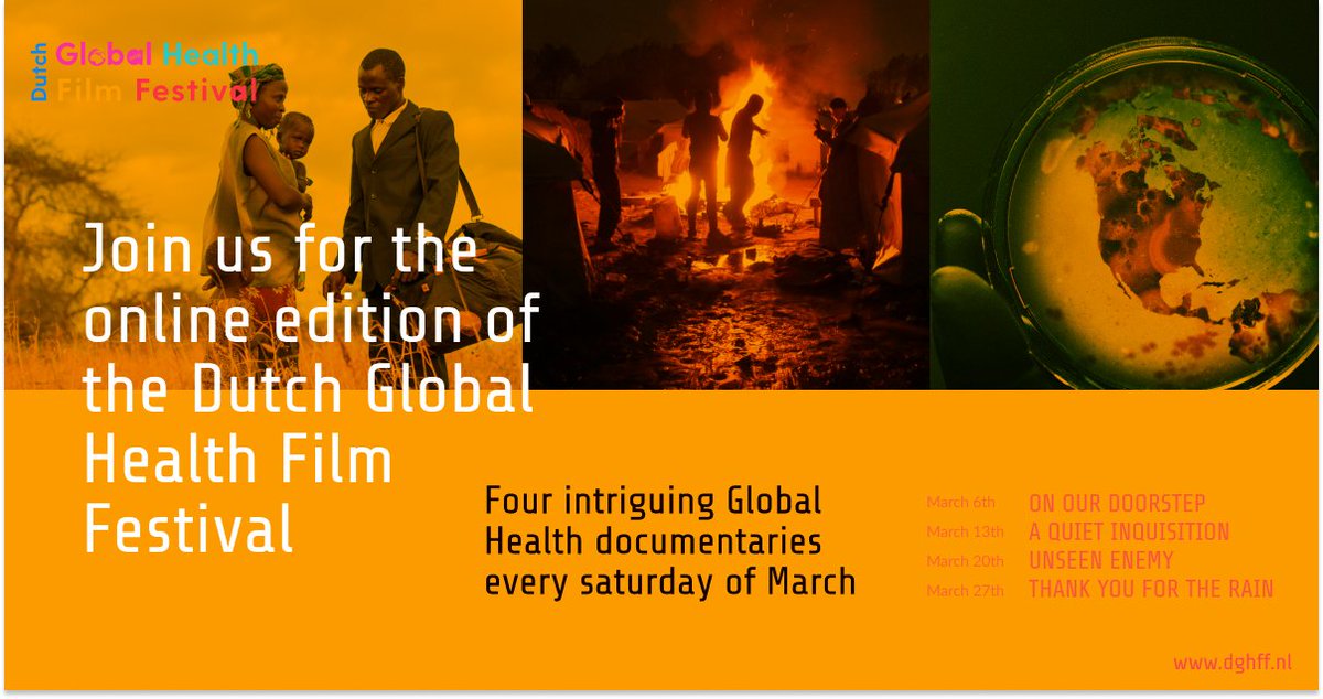 AlettaJacobsSPH's tweet photo. Save the dates for this year's online edition of the @DGHFilmFestival!📽This film festival aims to bring people together around issues in global health through film and dialogue. https://t.co/lEwFbVHpZ6 #film #filmfestival #globalhealth #dghff https://t.co/6japdzn2p9