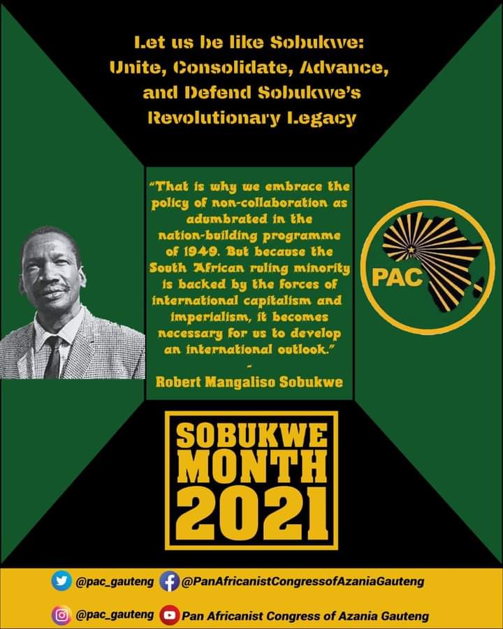 Ours is the right to self determination.
#SobukweMonth
#LetUsBeLikeSobukwe