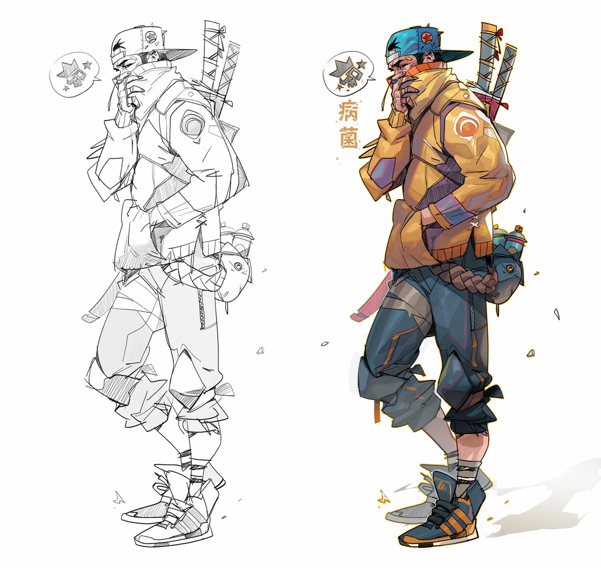 From line to colors #characterdesign 