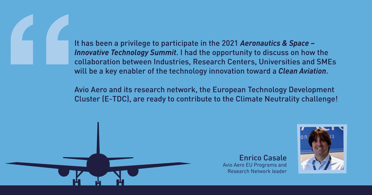 AvioAero's tweet photo. Our Enrico Casale – EU Programs and Research Network leader @ Aeronautics & Space - Innovative Technology Summit #quote #collaboration #innovation #network #ETDC #TurinAdditiveLab #future https://t.co/3maWtxnIDO