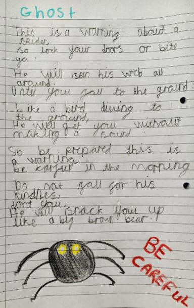 ChilternY4's tweet photo. More amazing poems inspired by the cautionary tale #TheSpiderandtheFly by #MaryHowitt #TonyDiTerlizzi #TheSpiderandtheFly #PrimarySchool #Year4 #Writing #Poetry
@hiasenglish
#remotelearning #KS2 https://t.co/audpJyMLhz