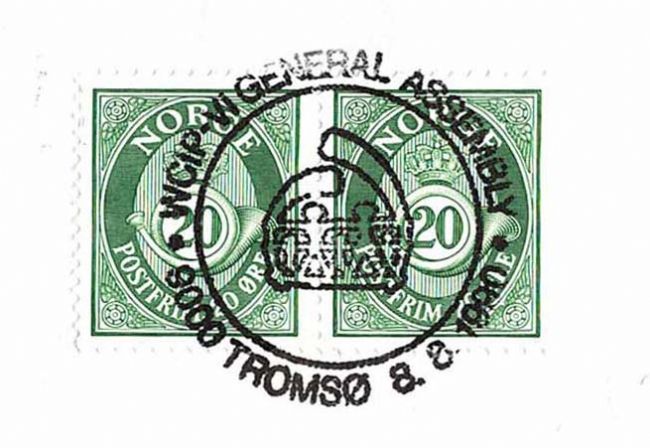 ChronicleofJC's tweet photo. Apparently, the 6th General Assembly of the World Council of #Indigenous Peoples (August 1990) had its own official postmark. #WCIP #historicalmemorabilia #tromso #romsa https://t.co/puHfR0gsHo
