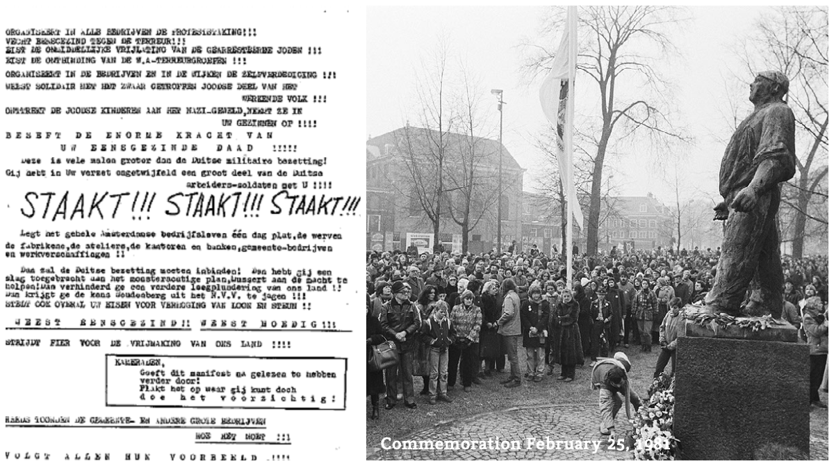 NLintheUSA's tweet photo. Every year, the Dutch commemorate the #Februaristaking (“The #FebruaryStrike”), and today marks its 80th anniversary. On Feb. 25, 1941, an estimated 300,000 people joined in a strike in defense of persecuted Dutch Jews and against the anti-Jewish measures of the Nazis. #WWII https://t.co/I5bNUT6XUV