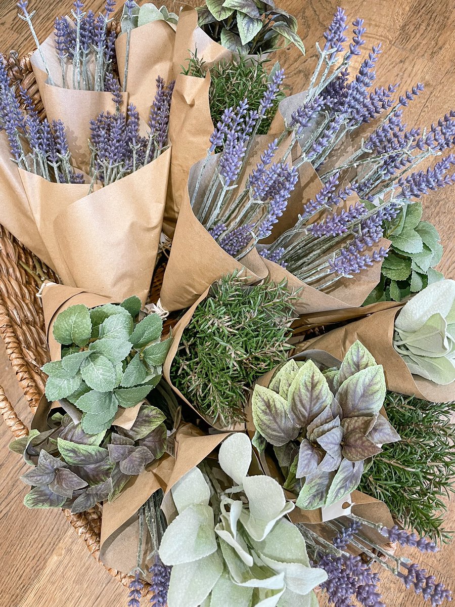 adezine's tweet photo. How pretty are these Faux herb bundles?!  We’re open from 10am-5pm today! 🌿 https://t.co/OigpXaydkY