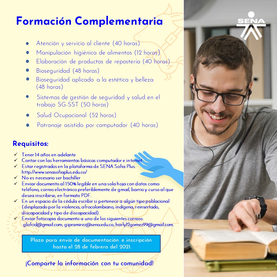SENASoacha's tweet image. #FormaciónComplementaria | Te invitamos a inscribirte en nuestros cursos cortos que se encuentran disponibles para #Soacha y municipios aledaños. #EstudiaEnElSENA #Cundinamarca