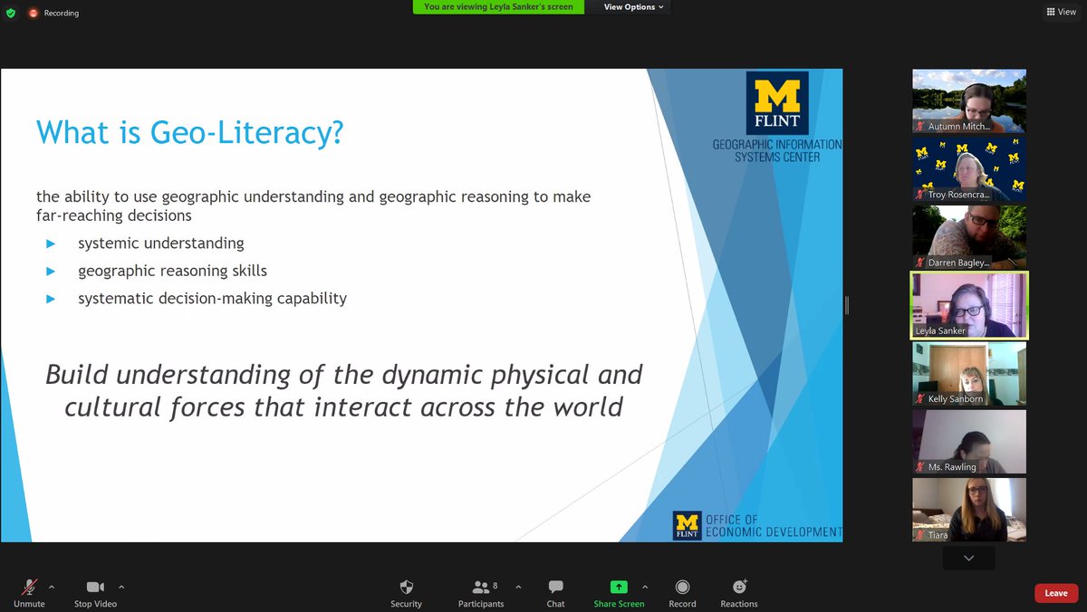 Our GIS Center Manager <a href="/TDRose32/">Troy Rosencrants</a> partnered with <a href="/UMFlint/">University of Michigan-Flint</a> Center for Global Engagment's <a href="/lsanker/">Leyla Sanker</a> &amp;  <a href="/Flint_River/">FRWC</a> to provide a professional development program for area middle school teachers to implement #GIS in the classroom last week. This PD was funded by the <a href="/NOAA_GLERL/">NOAA Great Lakes Environmental Research Laboratory</a>