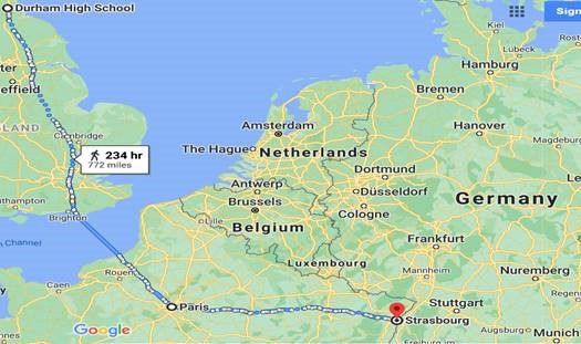 DurhamHighSch's tweet photo. Pupils in Junior House continue to smash their lockdown running and walking challenges.
They have reached Strasbourg, having amassed 772 miles in extra activity. They are hoping to reach Munich before we return to school.
Can they do it? Good luck π
#DHSatHome #BeYourBest https://t.co/b9vW4xJnkb
