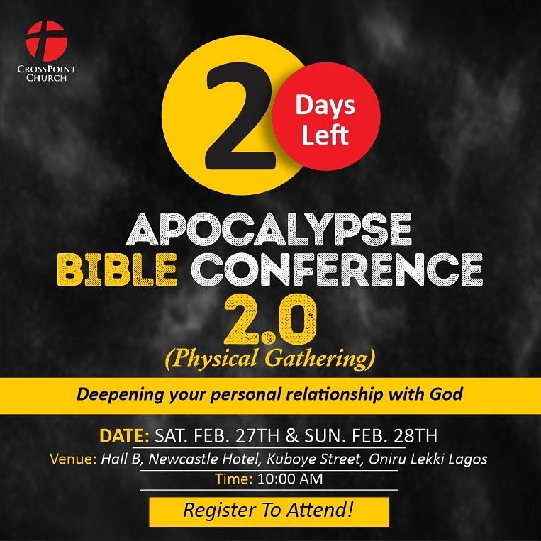 CrossPointLagos's tweet photo. Aren't you excited and expectant? 💃🏾🕺🏿💃🏾😁 

The theme for this Bible conference is "Deepening your personal relationship with God" 

Date: Saturday 27th - Sunday 28th February 2021 

Venue: Hall B, Newcastle hotel, Kuboye street, Oniru lekki Lagos 

Time: 10 am https://t.co/DjUo5h5wHd