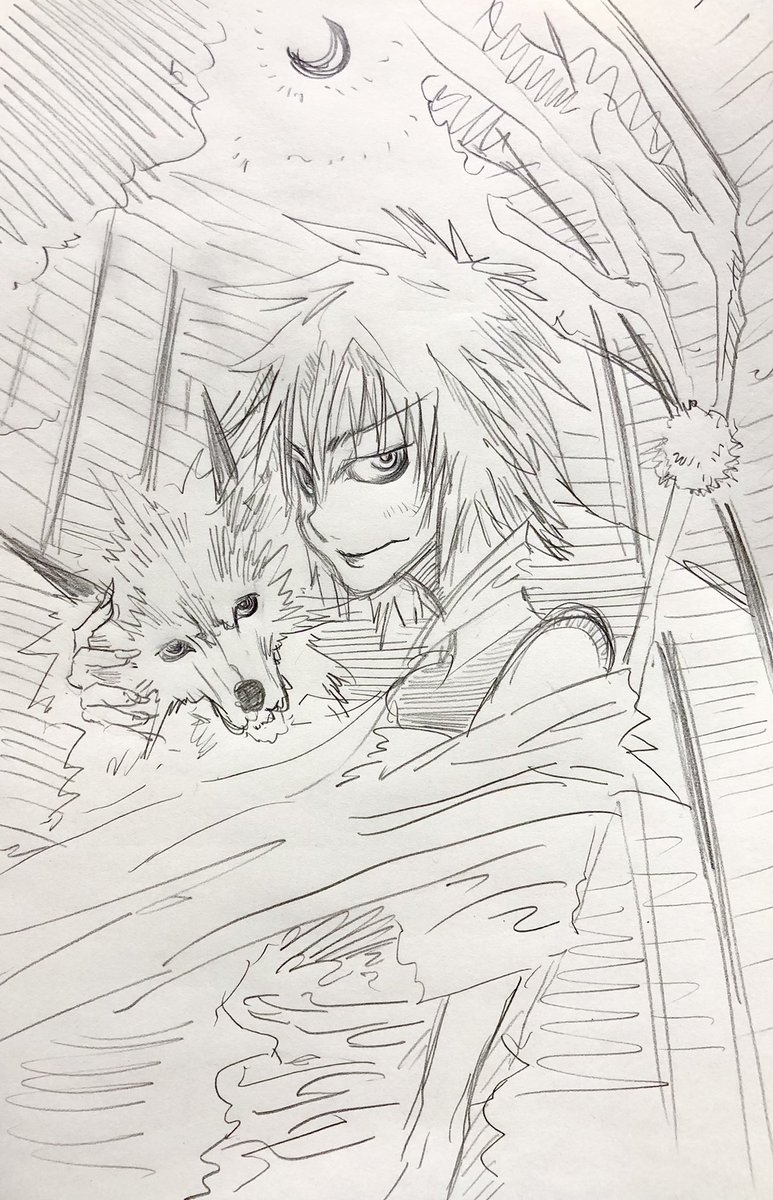 #深夜に上げる落書き vol.3
手癖を効かせまくって描く森の魔女(とダイアウルフ) 