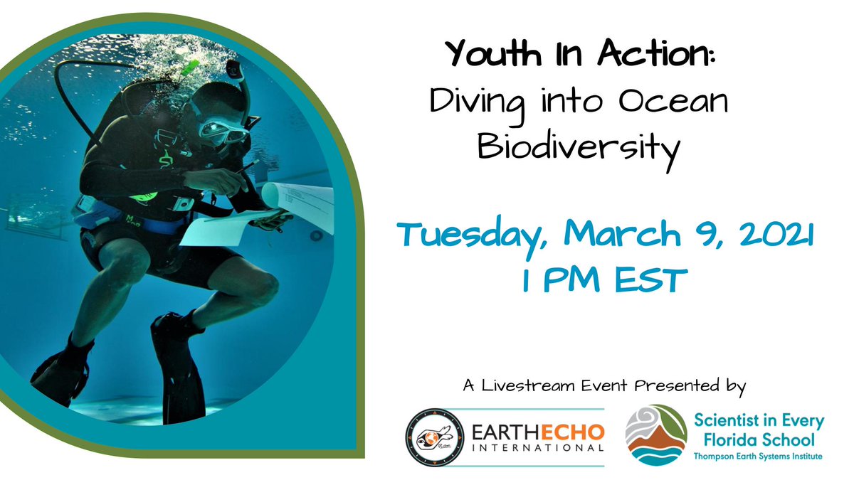 Mar. 9, 2021 @ 1 PM (ET) #VirtualEvent with @floridastate's Jackson Powell (@BryoBoss) and @UFEarthSystems. Tune in to talk about diversity in the ocean and in STEM fields! Register: forms.gle/tLYmMBepxyjeg6… #STEM #OceanEcho30x30 #elearning #ScientistInEveryFloridaSchool