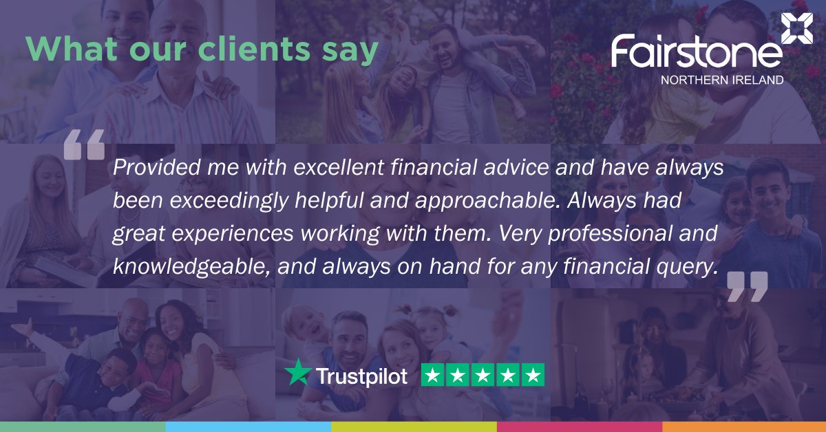 We put our clients at the centre of everything we do and are proud of the level of service that we provide. Here's a small sample of wonderful client feedback from <a href="/Trustpilot/">Trustpilot</a> 

See more: fairstoneni.co.uk/about-us/what-…

#financialadvice #financialadviser #northernireland #Trustpilot