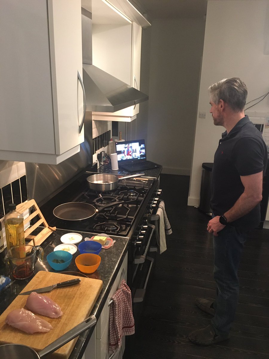 cherylberyl3's tweet photo. T’other half Stuart had a great night last night cooking along with @TheoRandall with host @matt9dawson thanks to #audipresents he had a great time and did a cracking job and I got to enjoy the results 😃 skills learnt, gorgeous wine recommendation! 👍🏻 https://t.co/BVkLWFEpQK