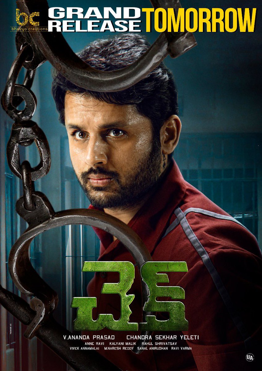 Always been a fan of Chandu @yeletics 's unique themes and storytelling. #Check looks super interesting. Best wishes to Chandu, @actor_nithiin and the whole team for the release tomorrow