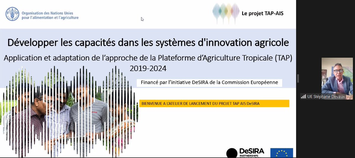 TAP_G20's tweet photo. The EU is very proud to support TAP-AIS partners in their fight against #climatechange and their action to reach #ZeroHunger
@Stéphane Devaux (EU) during the Inception Workshop of TAP-AIS project in Senegal. https://t.co/s62Ob18Akq