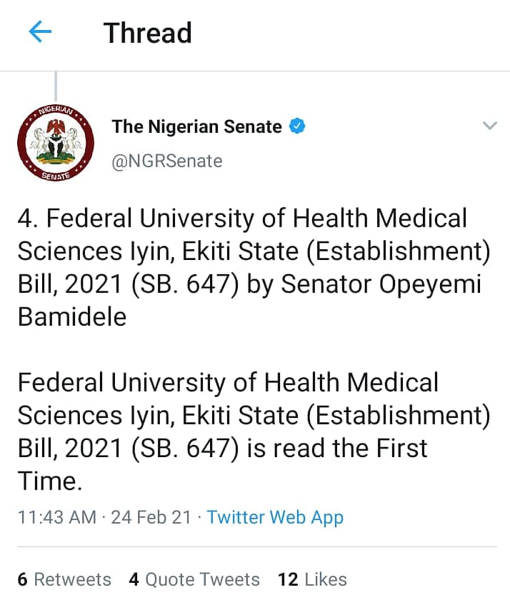 PIA_HUB's tweet photo. FEDERAL UNIVERSITY OF HEALTH MEDICAL SCIENCES IYIN-EKITI, EKITI STATE; OUR DREAM, OUR ASPIRATION.
https://t.co/0M8GnQSMNp
URE UYIN A SOJU MI O, Aṣẹ Èdùmàrè.....
#moderniyinekitiinabit
#newiyinishere
#achibableresults
#itisworkable
© PIA-Hub "21. https://t.co/boMkvmM16a