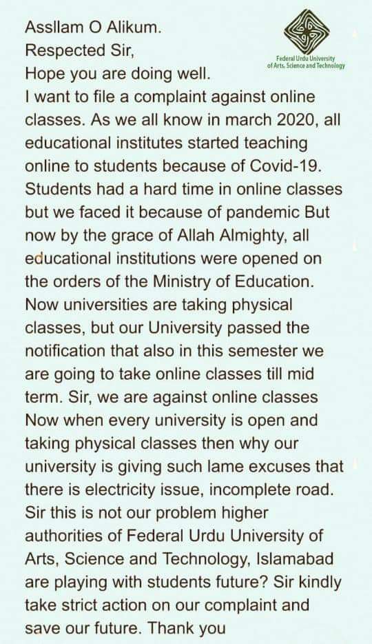 DaniyalShahidB1's tweet image. #nomoreonlineclasses
#fuuast_islamabad
@Shafqat_Mahmood
@ImranKhanPTI @dcislamabad
@MaryamNSharif