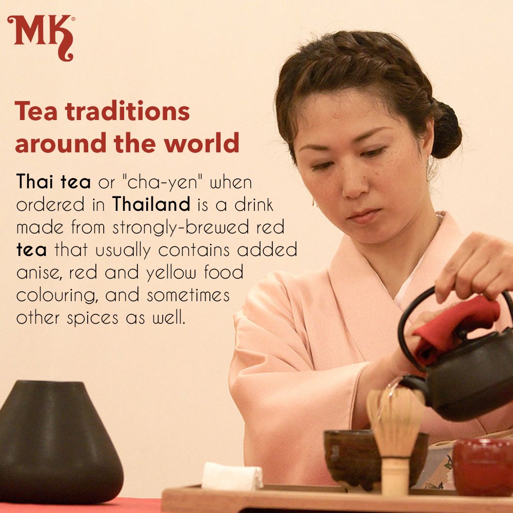 MKteaglobal's tweet photo. #didyouknow Thai tea found its roots amid war, but a civil, rather than a colonial warlike in most countries.

#mk #Mktea #teatraditions #teagram #teatype #thaitea #thaiicedtea #thaiteaceremony #thailand #tearituals #teahistory #teagroup #ilovetea #tealife #teaculture https://t.co/o9eQKf293A