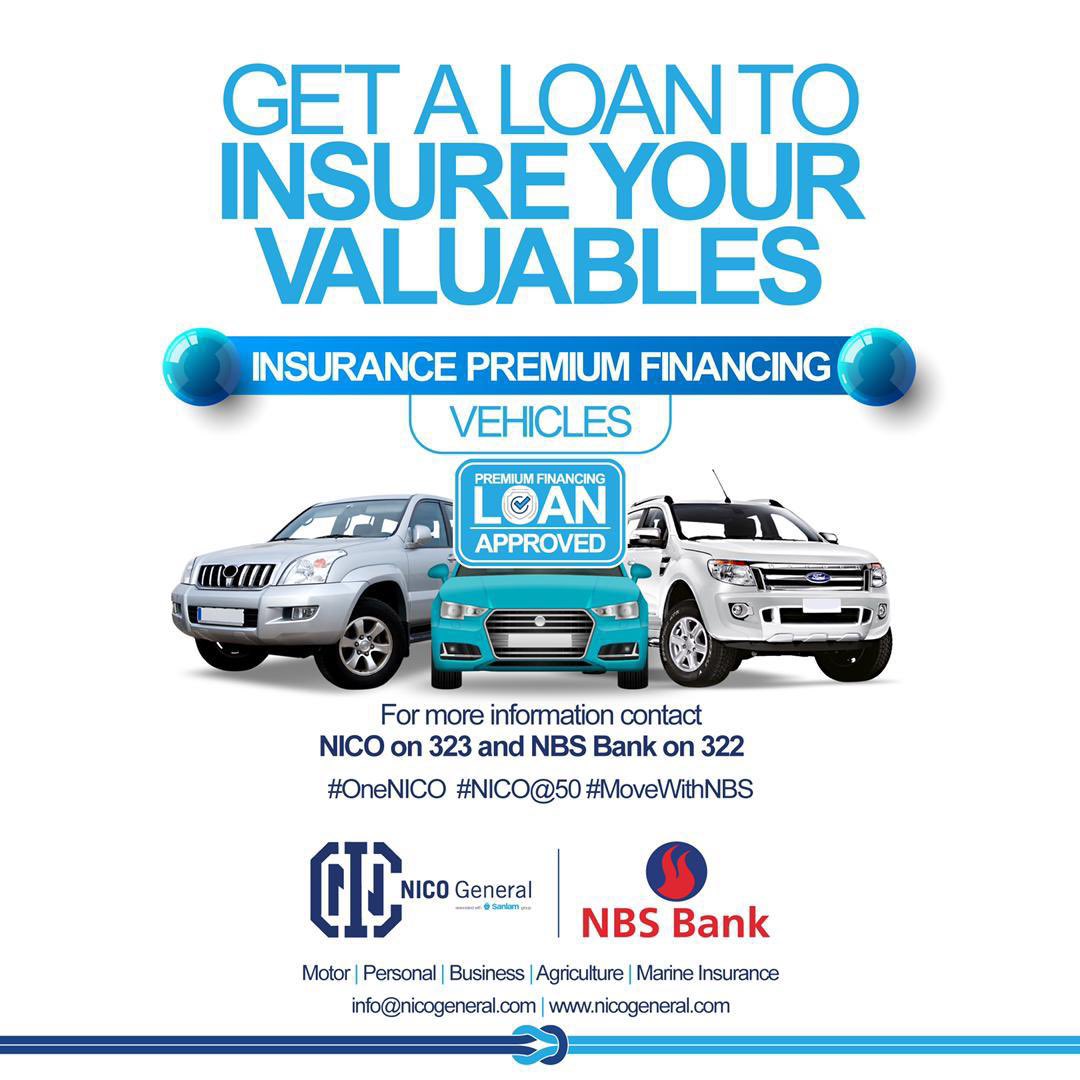 NICOGroupMalawi's tweet photo. Why pay at once, when you can pay in installments? A loan facility with @NBSBankMw offers you Insurance Premium Finacing making paying for your car's insurance cover a piece of cake.
For more information contact NICO on 323 and NBS Bank on 322
#OneNICO
#NICO@50
#MoveWithNBS https://t.co/4S16DB6nAl