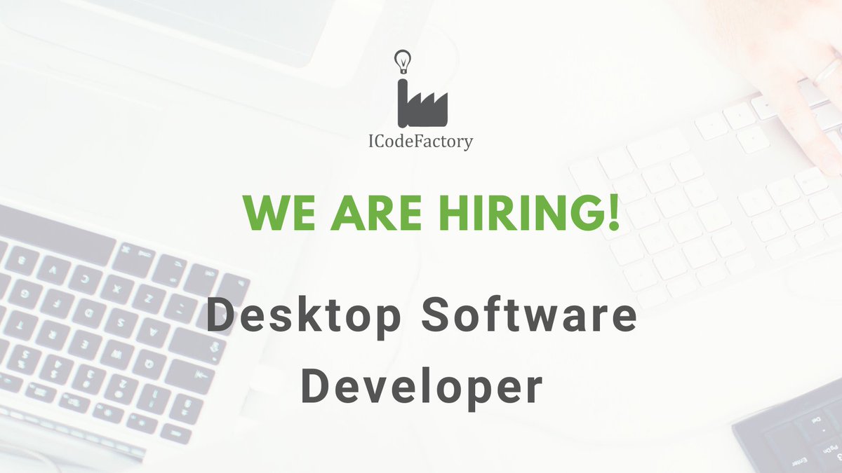 ICodeFactory's tweet image. We are looking for a #desktopdeveloper to contribute to our team in building applications for thousands of users - worldwide! 
If you have solid understanding of the .NET framework, and want to learn more, keep reading on the link: bit.ly/ICF_DesktopDev…
#ICodeFactory #NoviSad