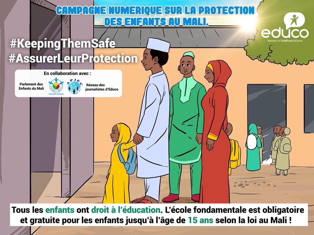 CCNEJ_Mali's tweet photo. « L'éducation est un droit pour tous les enfants du Mali. Chers parents, faites un suivi régulier de vos enfants à l'école afin de leur assurer une réussite certaine ».               
#KeepingThemSafe  #AssurerLeurProtection   #DroitsDeLenfant https://t.co/w1qO2mYph3