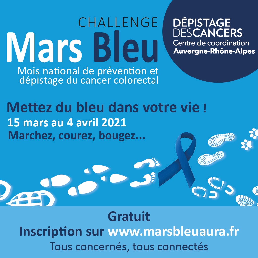CdosArdeche's tweet photo. [Challenge Mars Bleu]

🔵 A l’occasion du mois national de prévention et de dépistage du cancer colorectal, le CRCDC AuRA lance le 1er Challenge Mars Bleu AuRA

Inscriptions jusqu'au 14 mars sur https://t.co/3CuKWhHmNR 

En savoir plus 👉 https://t.co/JrktMd95Vz https://t.co/TvvRTCJRQI