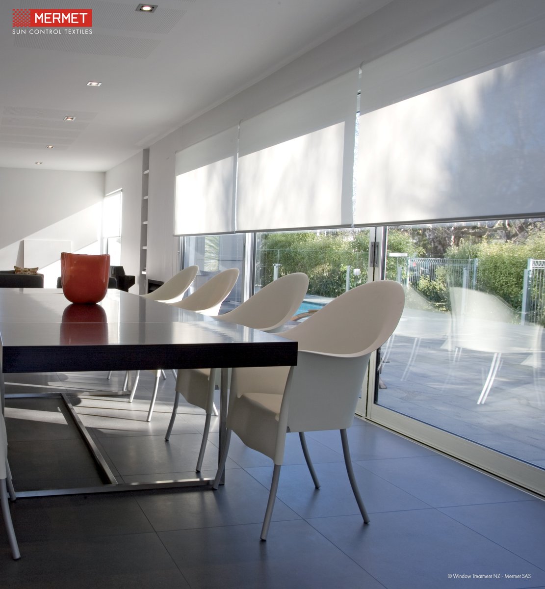 Roller or projection #blinds, Japanese walls or awnings, the fabrics from the <a href="/MermetSunscreen/">Mermet Sunscreen</a> range will also meet your #aesthetic expectations both indoors and outdoors.