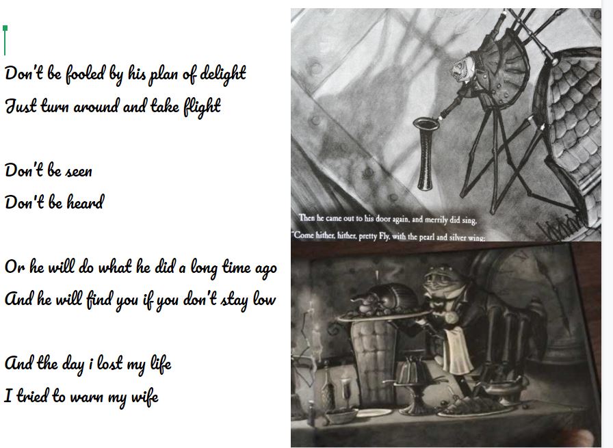 ChilternY4's tweet photo. We are enjoying the cautionary tale #TheSpiderandtheFly by #MaryHowitt . We wrote our own rhyming poems from the ghost insects to the fly. Inspired by the illustrations #TonyDiTerlizzi #TheSpiderandtheFly #PrimarySchool #Year4 #Writing #Poetry @hiasenglish #remotelearning #KS2 https://t.co/pKGkj3b7kV
